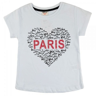 Футболка для девочек AKKUZU kids Париж р.134 белый 