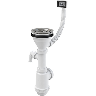 Сифон для кухонной мойки Alca Plast с гофропереливом и подводкой d50 / 40