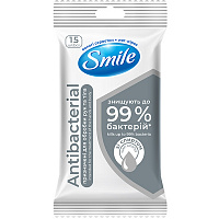 Влажные салфетки Smile антибактериальные 15 шт.