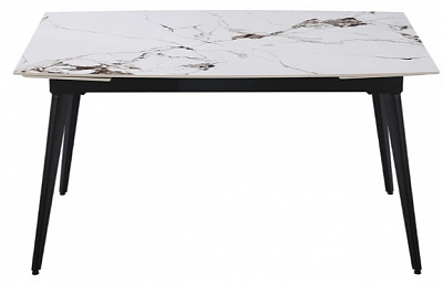 Стол обеденный Prestol Люкс 1400(2000)x800x760мм белый/черный