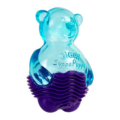 Игрушка для собак GiGwi Мишка с пищалкой синий Suppa Puppa 9 см