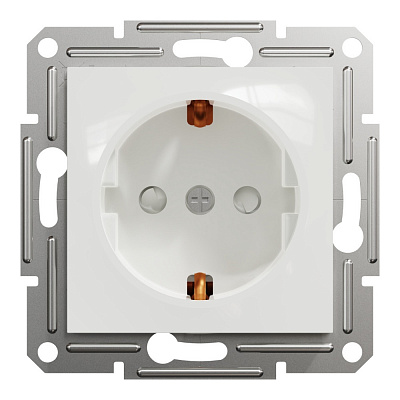 Розетка побутова із заземленням Schneider Electric Asfora IP20 білий EPH2970221
