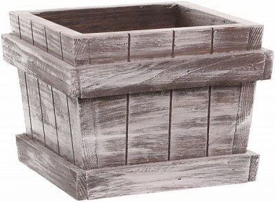 Кашпо деревянное Elsa Maxi квадратный 6,8л серый (der-2 сір) 