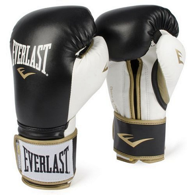 Перчатки тренировочные Everlast Powerlock PU р. 14 14oz P00000725 черный / белый