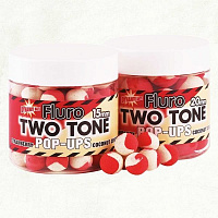 Плаваючі бойли Pop-Up Dynamite Baits Two Tone Strawberry & Coconut Cream Fluro 15мм 100 г полуниця/ кокос DY593