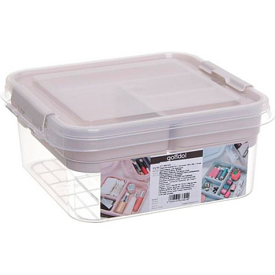 Ящик-органайзер для зберігання Gondol Plastic 4,5 л вкладка екрю 110x250x