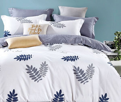 Комплект постельного белья Grey leaf 2.0 белый La Nuit 