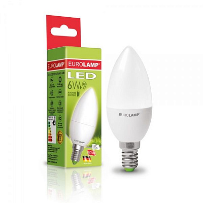 Лампа світлодіодна Eurolamp 6 Вт C37 матова E14 220 В 4000 К