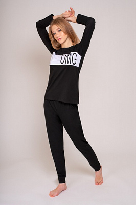 Комплект Vivioji лонгслів і штани KTW-20-5-2 р. L чорний