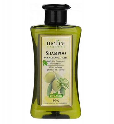 Шампунь Melica Organic для окрашенных волос с УФ-фильтрами и экстрактом оливок 300 мл