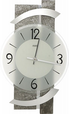 Годинник настінний 40х23 см сірий