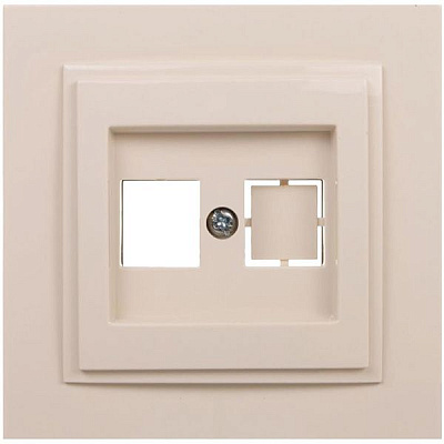 Розетка компьютерная с заземлением Mono Despina без шторок без крышки кремовый 102-170005-150