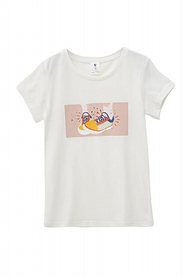 Футболка для девочек Роза 201207 р.134 молочный 