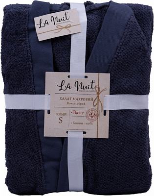 Халат махровый La Nuit Rice Gray р. S серый 