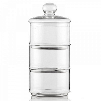 Банка для печива трьохрівнева 22х13 см 13-826A Wrzesniak Glassworks