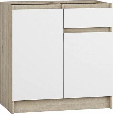 Тумба нижняя МС Снежана 80х82х46,9 см, (1+1+1) белый Грейд