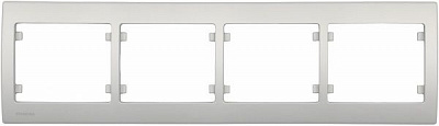 Рамка четырехместная Siemens IRIS горизонтальная алюминий меркурий G-S18004-MA