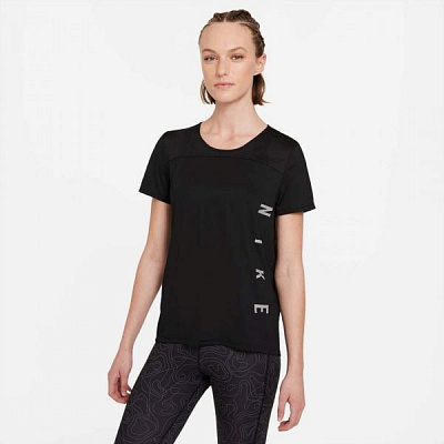 Футболка Nike W NK RUN DVN MILER SS TOP GX DA1246-010 р.M черный