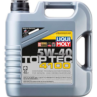 АКЦІЯ! Моторне мастило Liqui Moly TOP TEC 4100 5W-40 4 л