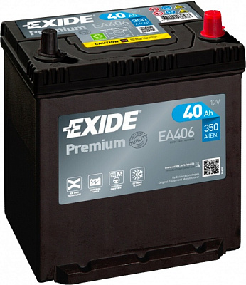 Аккумулятор автомобильный EXIDE Premium 6CT-40 Евро (EA406) 40Ah 350A 12V «+» справа