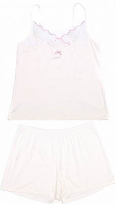 Костюм домашний женский megotex Moon майка+ шорты р. XXL сумрачно-белый