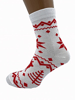 Шкарпетки Cool Socks Новорічні р. 25-27 білий/червоний 