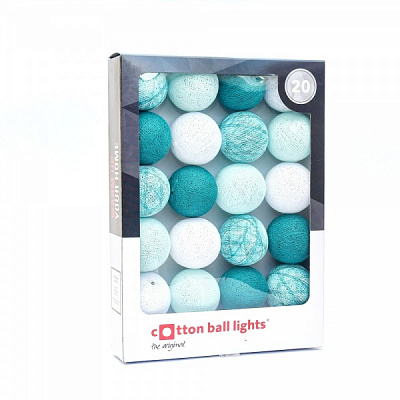 Электрогирлянда Котоновые шарики AQUA MIX лампа накаливания 20 ламп 