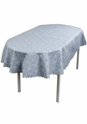 Скатерть водонепроницаемая Simfoni Кружева на голубом 136x176 см Прованс 