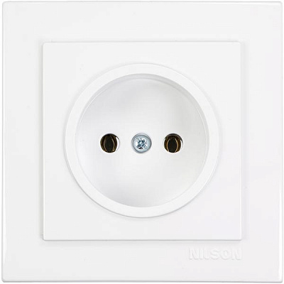 Розетка Nilson Thema 24111015 без заземления белая