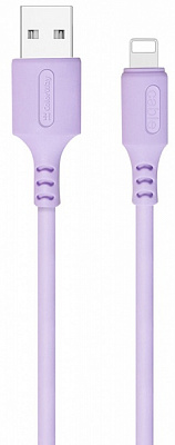 Кабель ColorWay USB - MicroUSB (soft silicone) 2.4а 1 м фіолетовий (CW-CBUM044-PU)