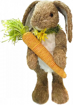 Декорация пасхальная кролик с морковкой 20x38 см