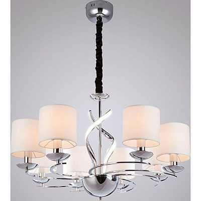 Люстра подвесная Strotskis Contessa пульт ДУ LED 16 Вт 8x40 Вт E14 хром/белая 422/8