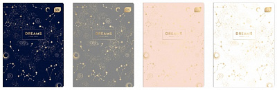 Зошит А5 60 аркушів в клітинку євро-формат Metallik Dreams InterDRUK