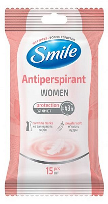 Дезодорирующие салфетки для женщин Smile Smile Антиперспірант 80 г