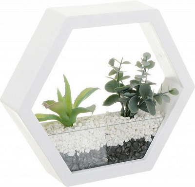 Декор настенный Nature шестиугольный 23x20 см белый 