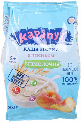 Каша овсяная Карапуз от 5 месяцев с персиком 200 г 