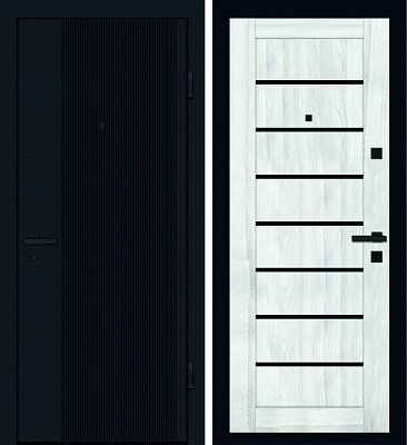 Дверь входная TM Riccardi Стандарт 10Q-LEGO 10 BG черный бархат / клен айс 2050х860 мм правая