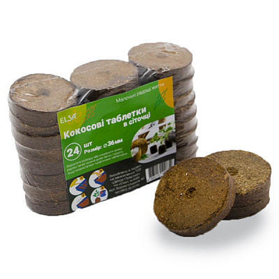 Кокосові таблетки Elsa 36 мм 24 шт.