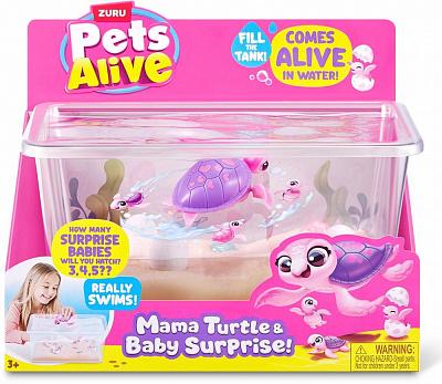 Интерактивный игровой набор Pets & Robo Alive Мама черепаха с сюрпризом 9560