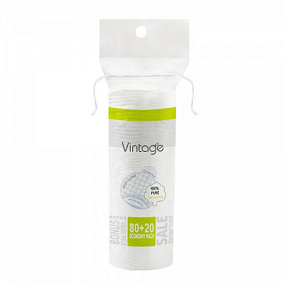 Ватные диски Vintage NEW 100 шт. (мягкая)