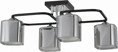 Люстра стельова Sensio Hercules 4x40 Вт E27 чорний/димчастий ALG-07552/4