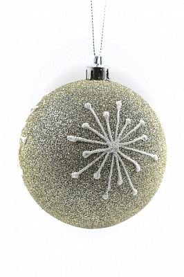 Куля новорічна Химера 100 мм пісочний 6889
