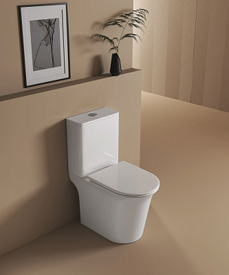 Унитаз-компакт Rapal Skane Rimless, с сиденьем soft-close, 3/6 л