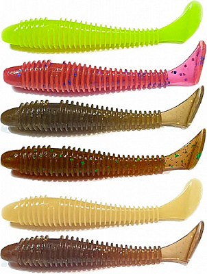 Силикон Wist XW-3.3/1 MIX2 83,82 мм 6 шт. виброхвост FAT XWIST 3.3