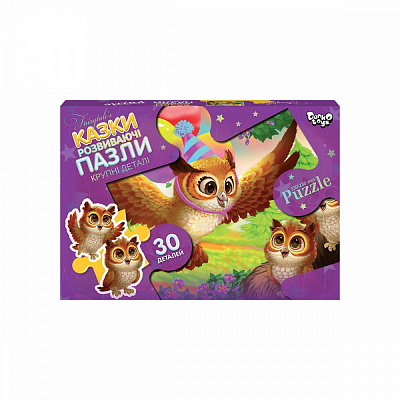 Пазли картонні Danko Toys 30 елементів максі №4 сови з кульками Mx30-07-04