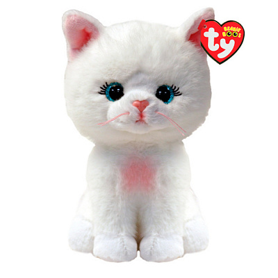 Мягкая игрушка TY Beanie Babies Белая кошка Амелия 15 см 37377