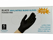 Рукавички медичні Care 365 вінілові чорні р.S 100 шт./уп.