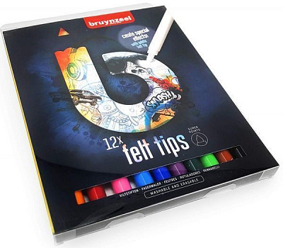 Набір фломастерів Felt Tips Dark 12 кольорів 60224012 Bruynzeel