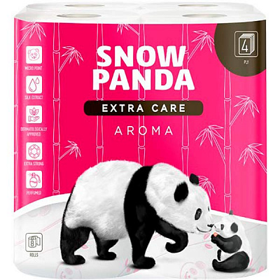 Туалетний папір Сніжна Панда EXTRA CARE Aroma чотиришаровий 8 шт.