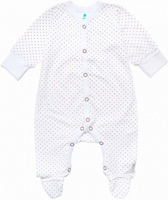 Комбинезон Minikin коричневые звездочки р.68 белый 198050368 